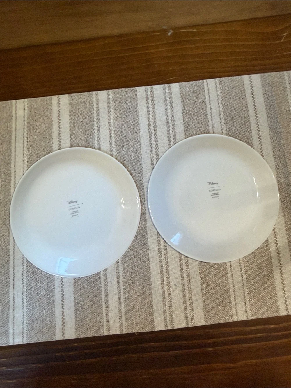 Disney Mickey Mouse White Ceramic Dessert Plates - Set of 2